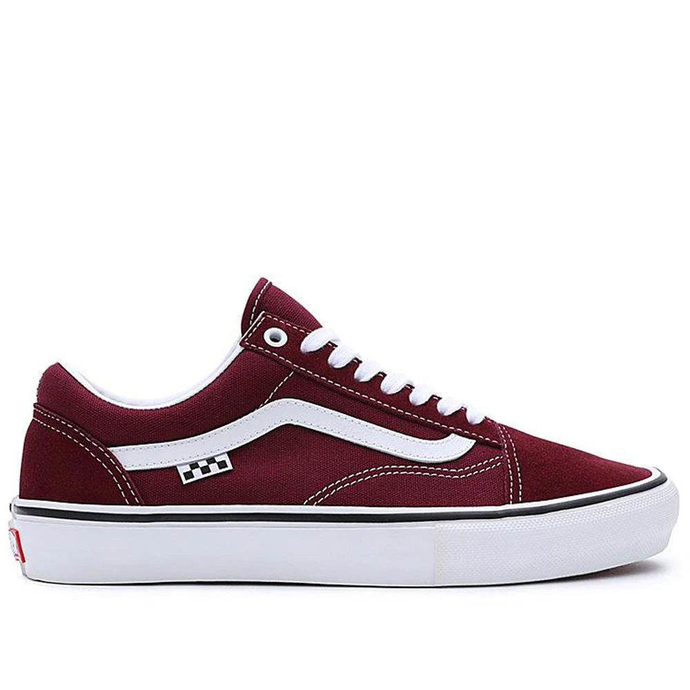 Burgundy and white high top vans on sale