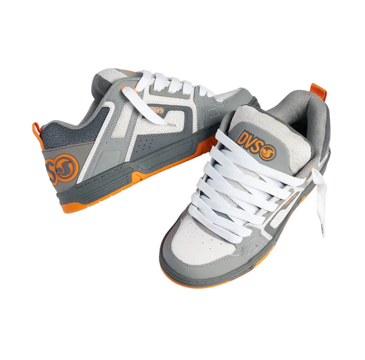 DVSComanche Skate Shoes Charcoal Grey Orange Pair