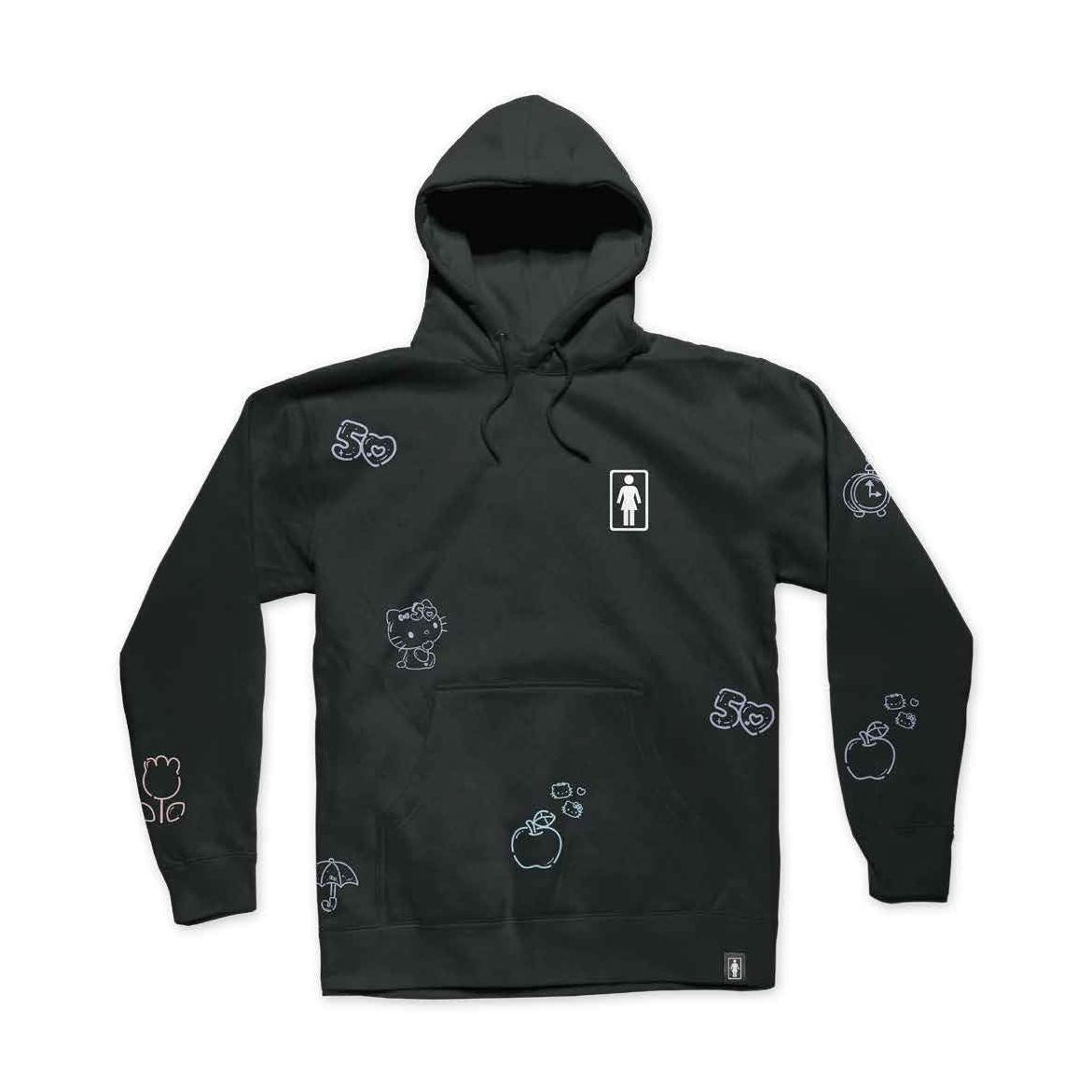 Girl Hello Kitty 50th All Over Hoodie Black