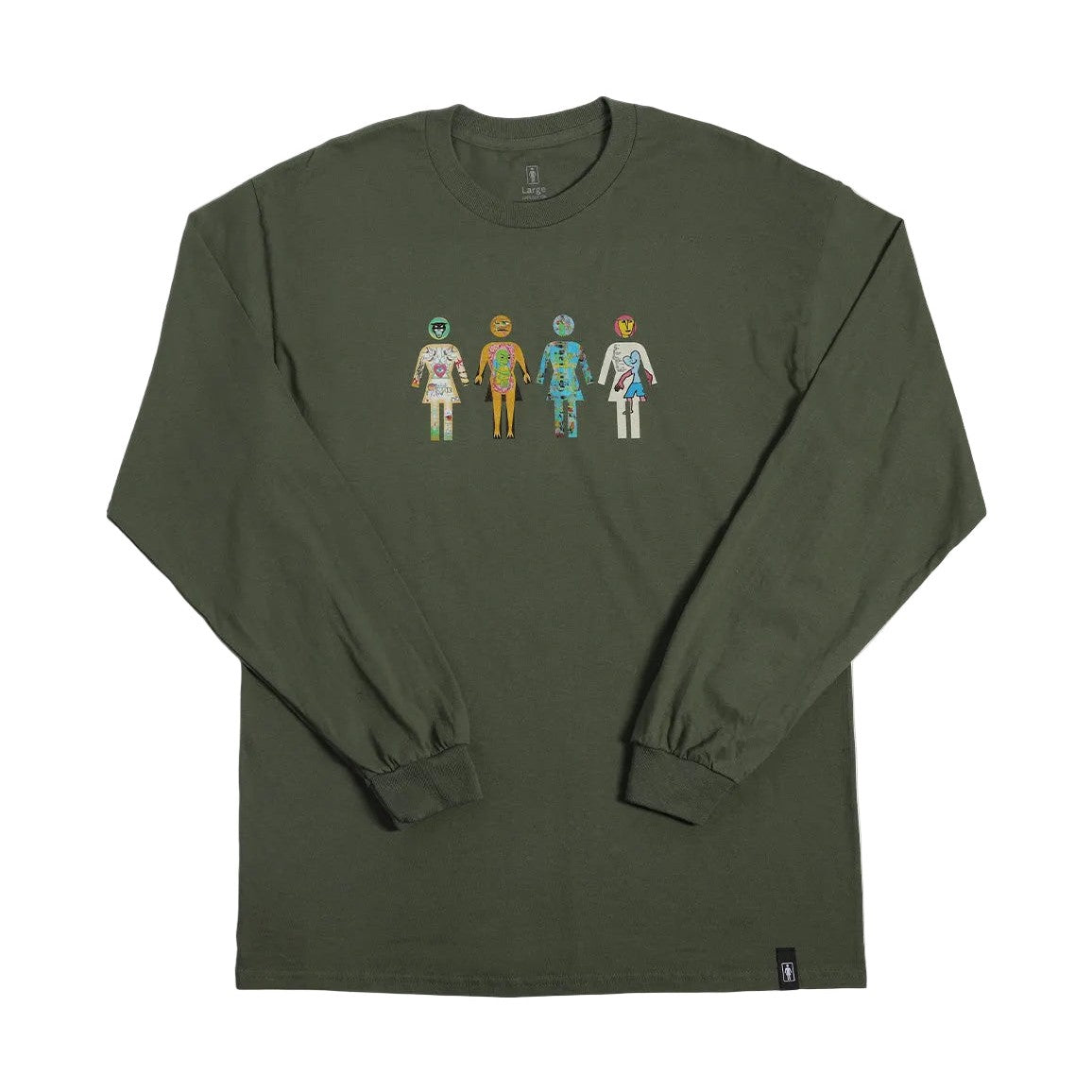 Girl Skateboards Modernica Squad Long Sleeve Tee Army Green