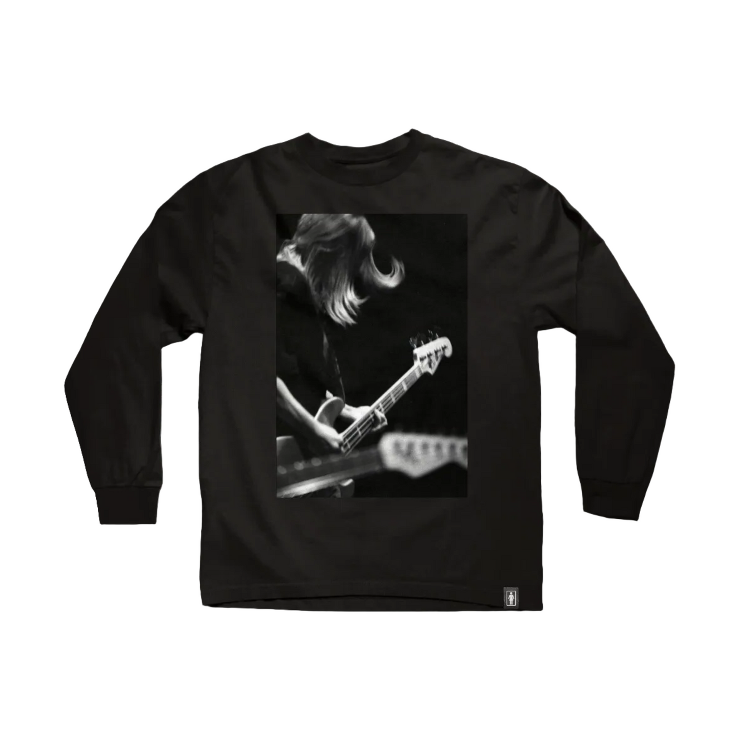 Girl Skateboards Shot by Spike Kim Gordon Long Sleeve Tee Black