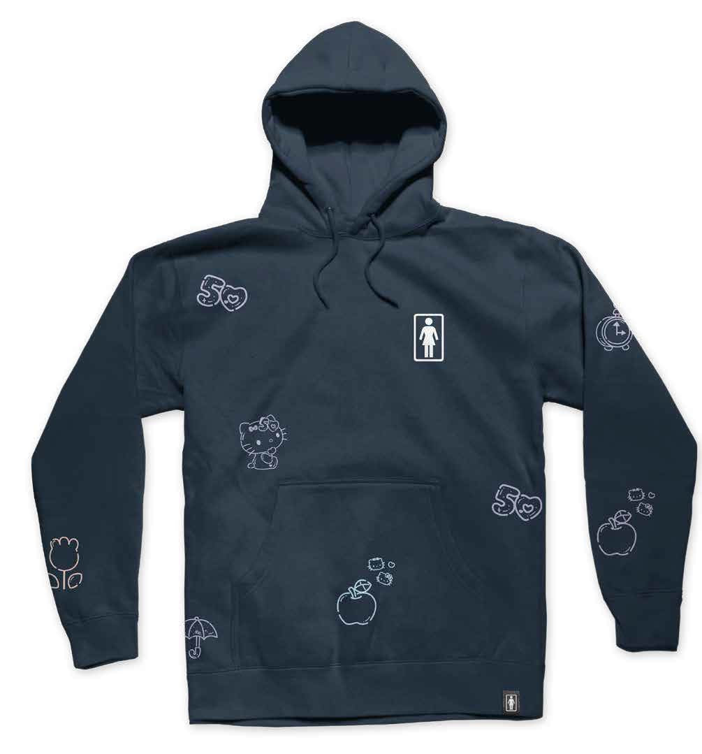 Girl Hello Kitty 50th All Over Hoodie Navy