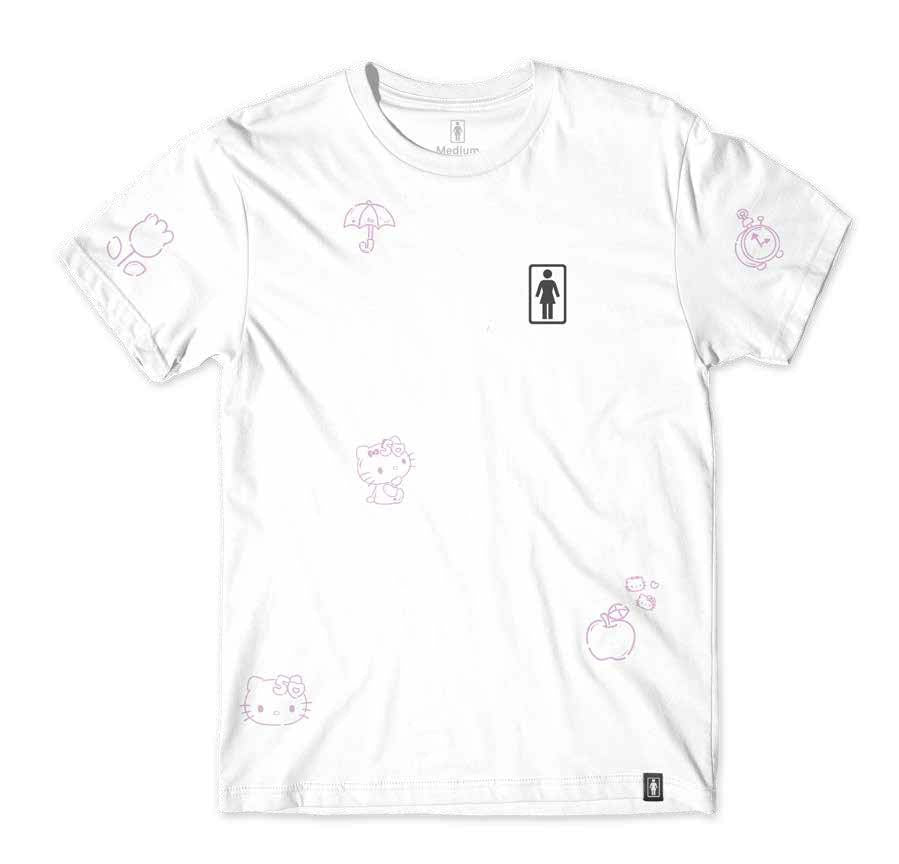 Girl Skateboards Hello Kitty 50th All Over Tee White