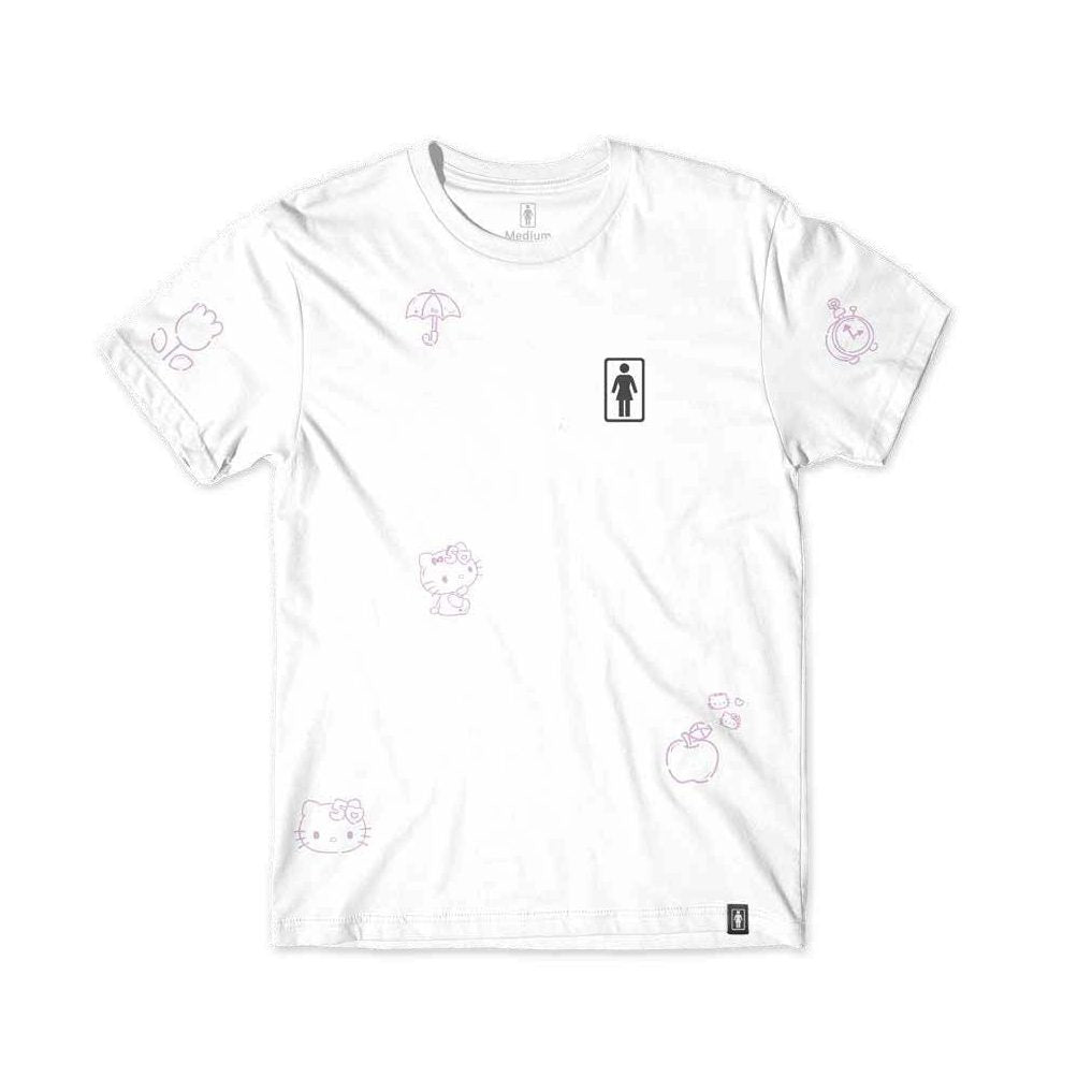 Girl Skateboards Hello Kitty 50th All Over Tee White