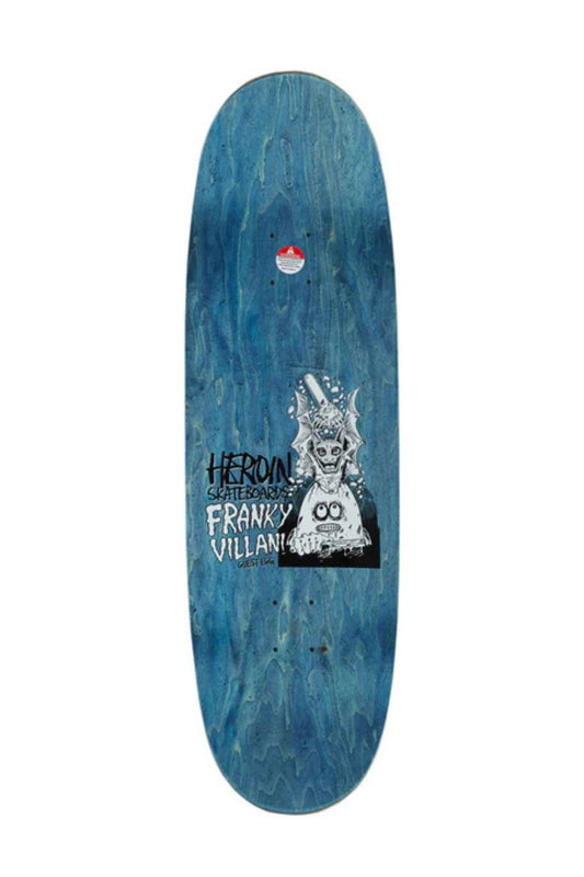 Heroin Skateboards Franky Villani Guest Egg Skateboard Deck 9.5 Top