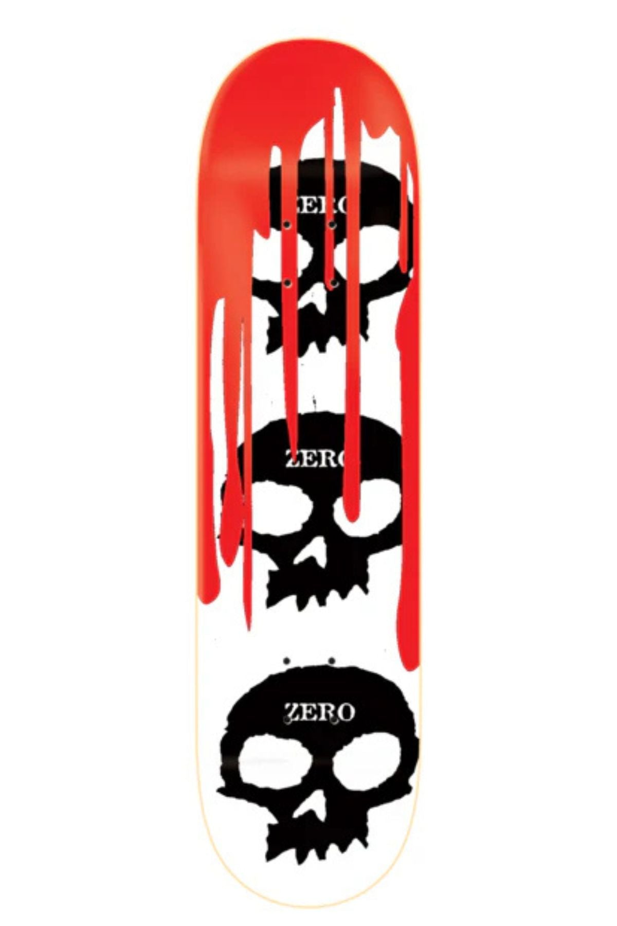 Zero Skateboard Deck 3 Skull Blood White Black Red 8.125"