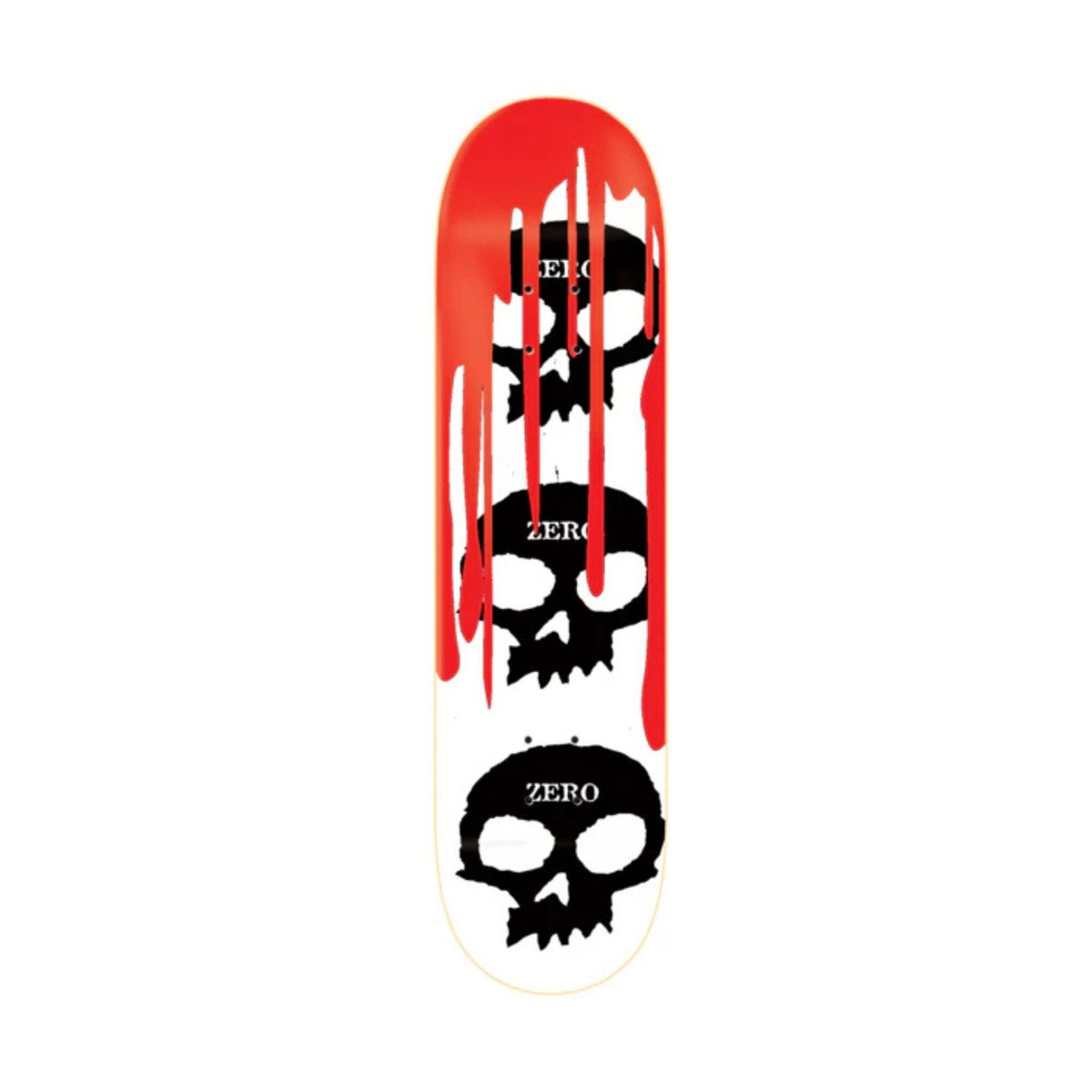 Zero Skateboard Deck 3 Skull Blood White Black Red 7.25"