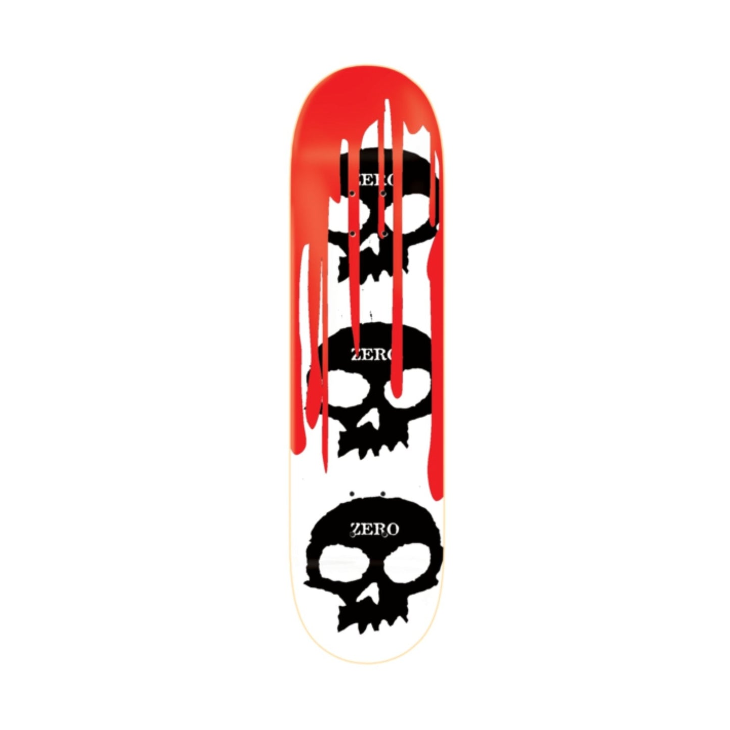 Zero Skateboards | 3 Skull Blood Deck | White Black Red | 8.125