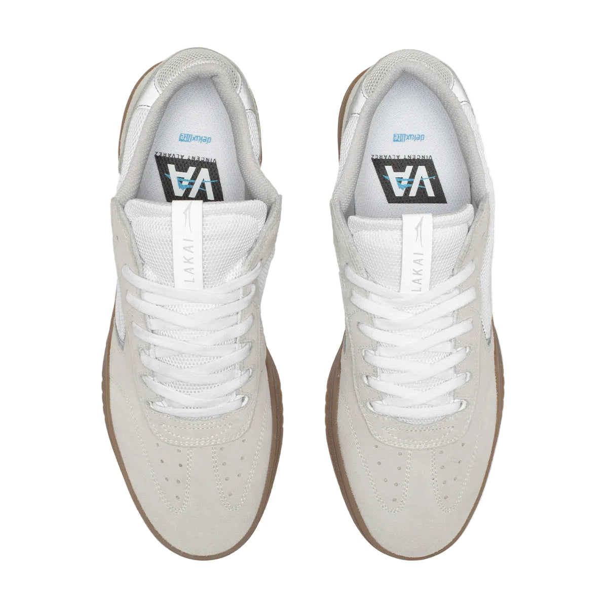 Lakai  Atlantic XLK White Suede Skate Shoes Top