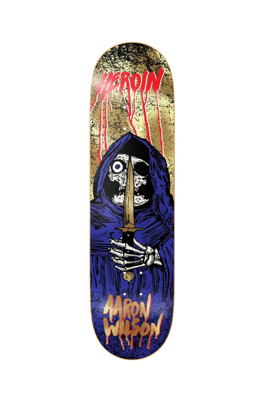 Heroin Skateboards | Aaron Wilson Skull Priest Deck | Knock Offs 2 | 8.5"