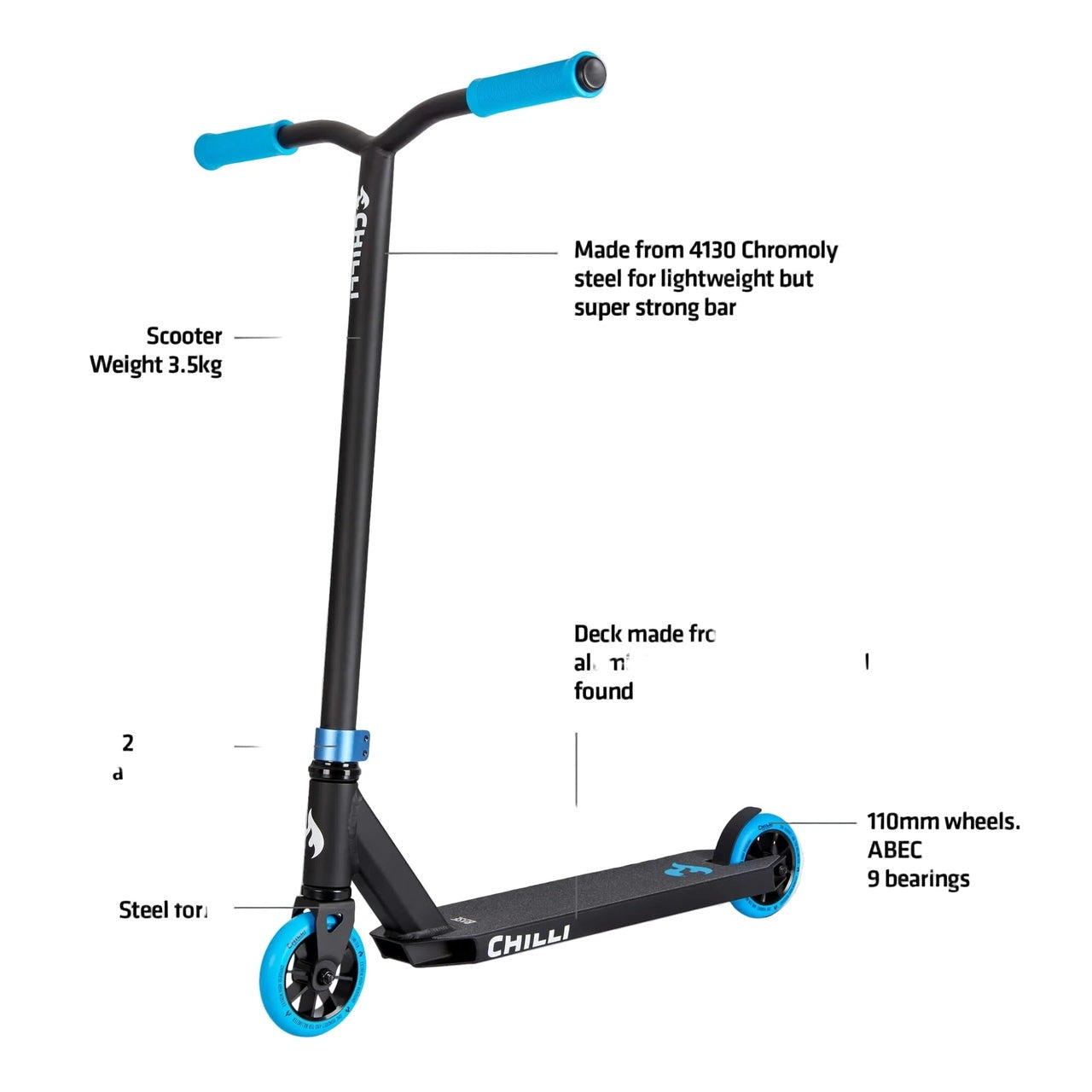 Chilli Pro Base Black & Blue Spec List