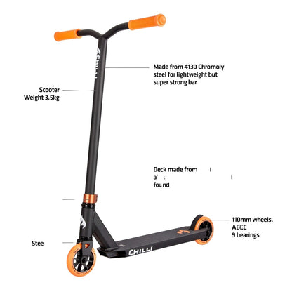 Chilli Pro Scooter Base Stunt Black Orange Info