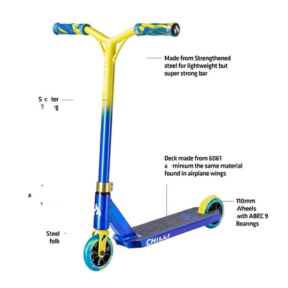 Chilli Pro Base Jumpstart Blue/Yellow Spec List