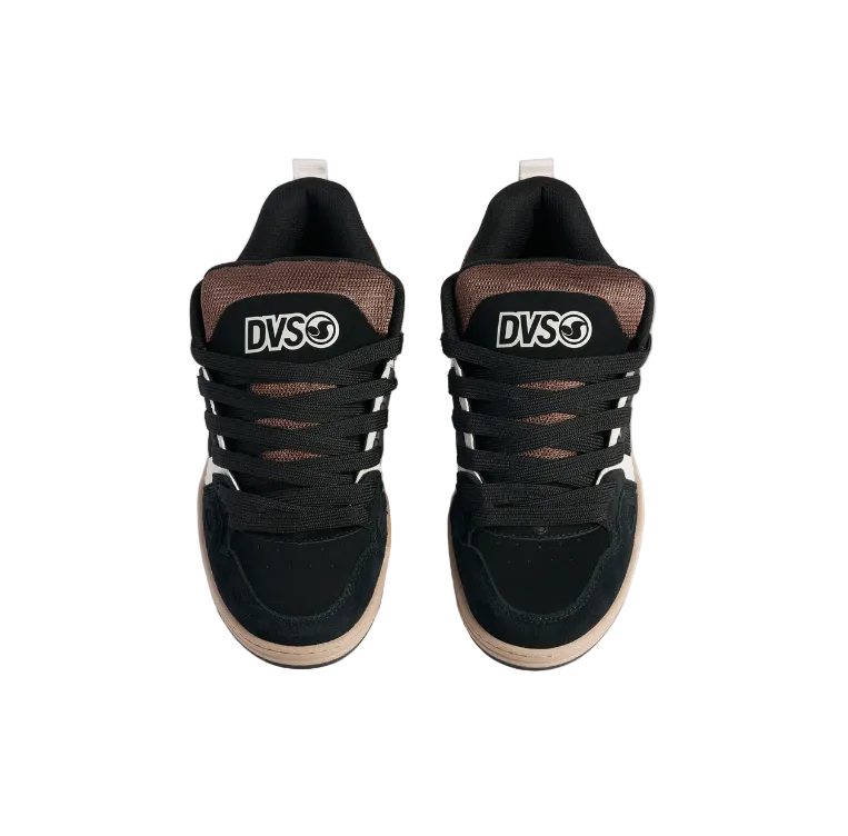 DVS Comanche Skate Shoes Black Taupe Brown Top Down
