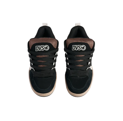 DVS Comanche Skate Shoes Black Taupe Brown Top Down