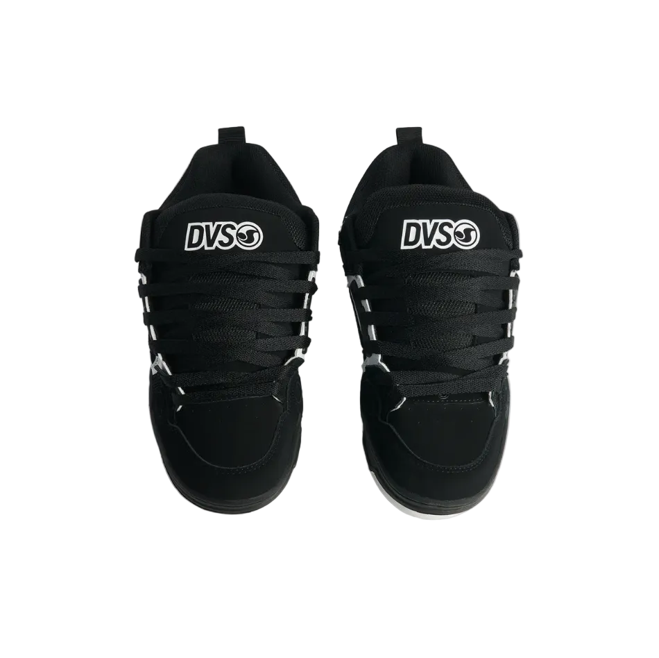 DVS Comanche Skate Shoes Black White Top Down