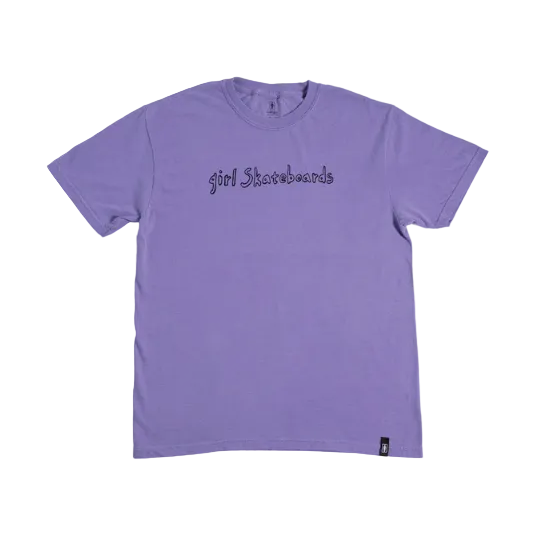 Girl Skateboards Hand Script Tee Lavender