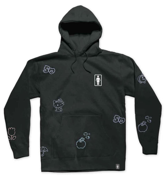 Girl Hello Kitty 50th All Over Hoodie Black