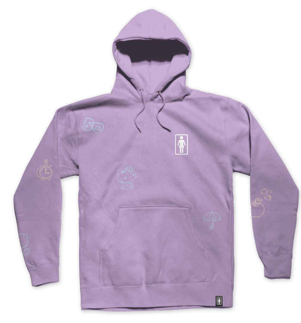 Girl Hello Kitty 50th All Over Hoodie Lavender