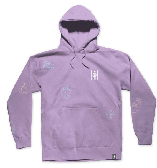 Girl Hello Kitty 50th All Over Hoodie Lavender