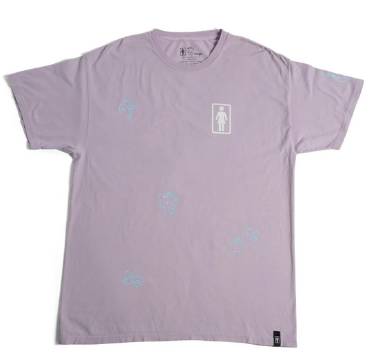 Girl Hello Kitty 50th All Over Tee Lavender