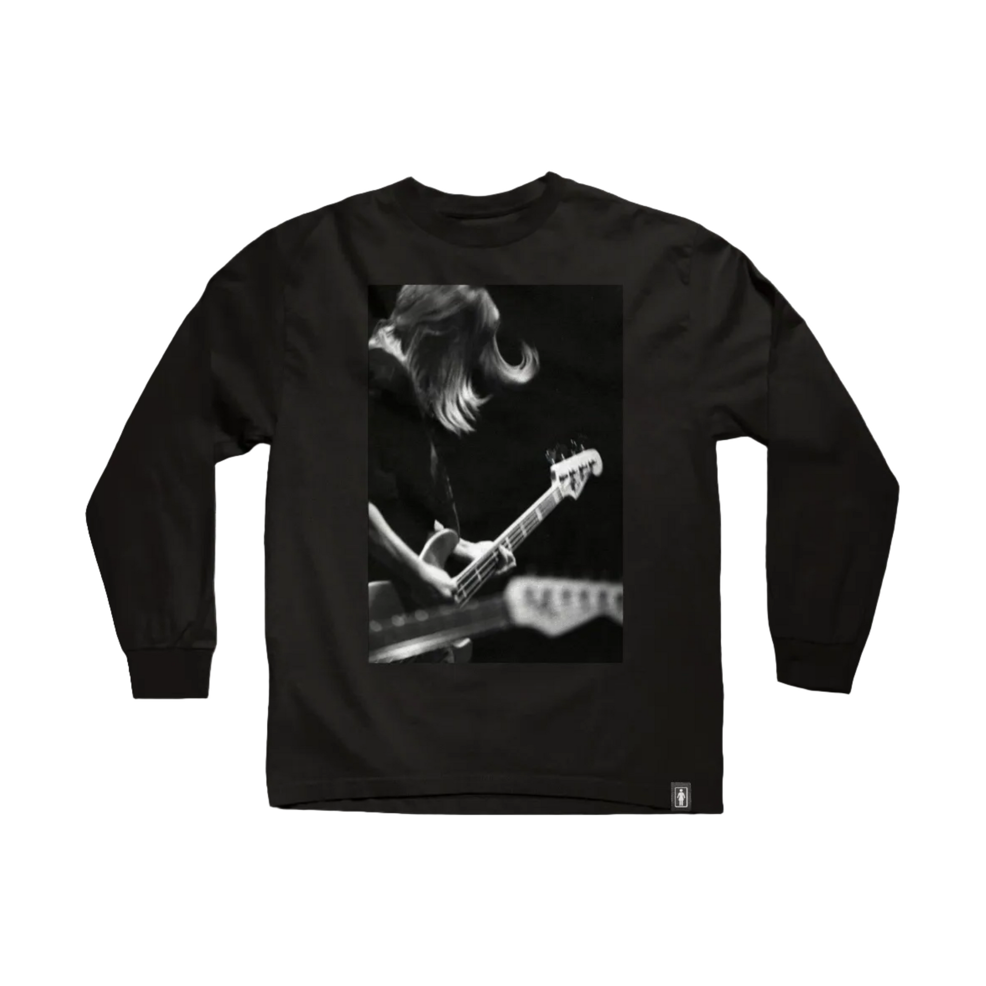 Girl Skateboards Shot by Spike Kim Gordon Long Sleeve Tee Black