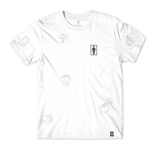 Girl Skateboards Hello Kitty 50th All Over Tee White