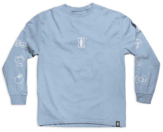 Girl Hello Kitty 50th Sleeve Long Sleeve Tee Powder Blue