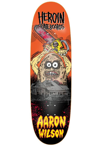 Heroin Skateboards Aaron Wilson Teggxas Chainsaw Egg 9.125"  deck