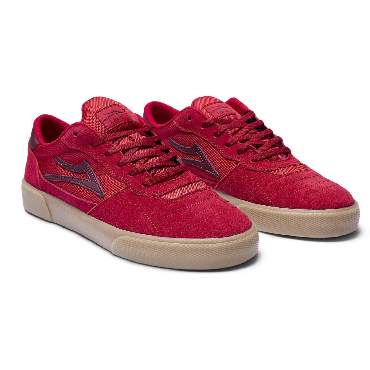 Lakai Cambridge Skate Shoes - Red/Burgundy Suede side 2