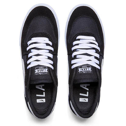 Lakai York Skate Shoes - Black/White Suede top