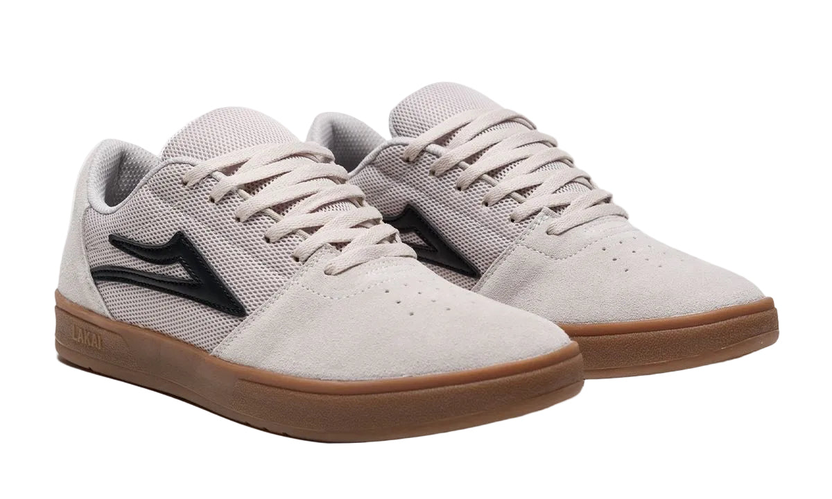 Lakai Brighton White Gum Suede Skate Shoes Pair