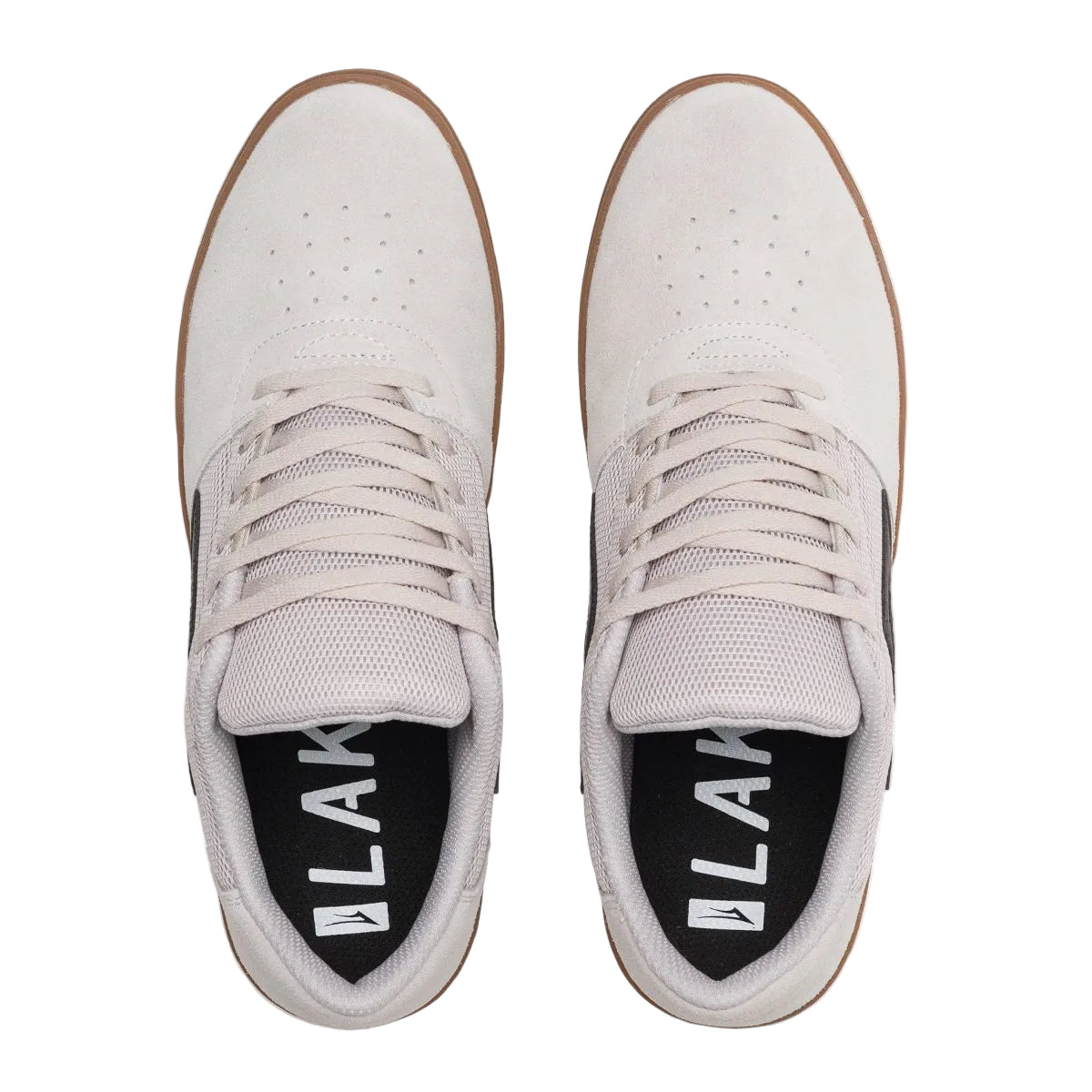 Lakai Brighton White Gum Suede Skate Shoes Top