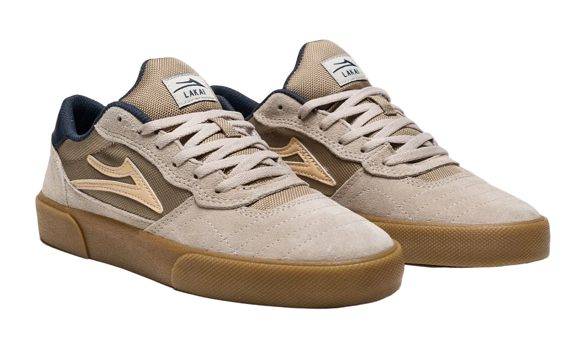 Lakai Cambridge  Cream Suede Skate Shoes Pair