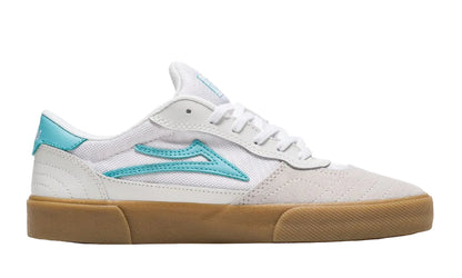 Lakai Cambridge White Teal Suede Skate Shoes