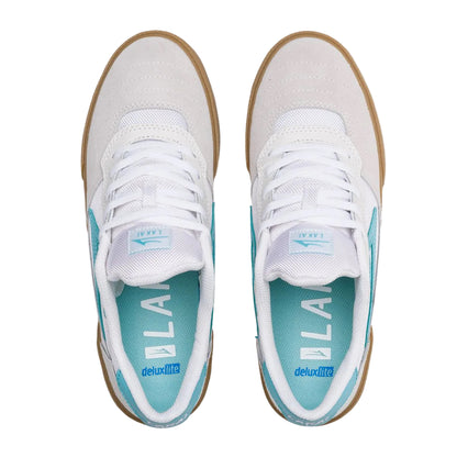 Lakai Cambridge White Teal Suede Skate Shoes Top