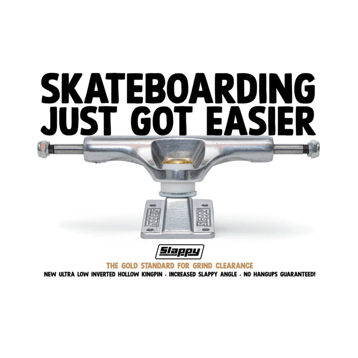 Slappy | ST1 Hollow Inverted Kingpin Ultra Low Trucks | 8.25” (Pair)