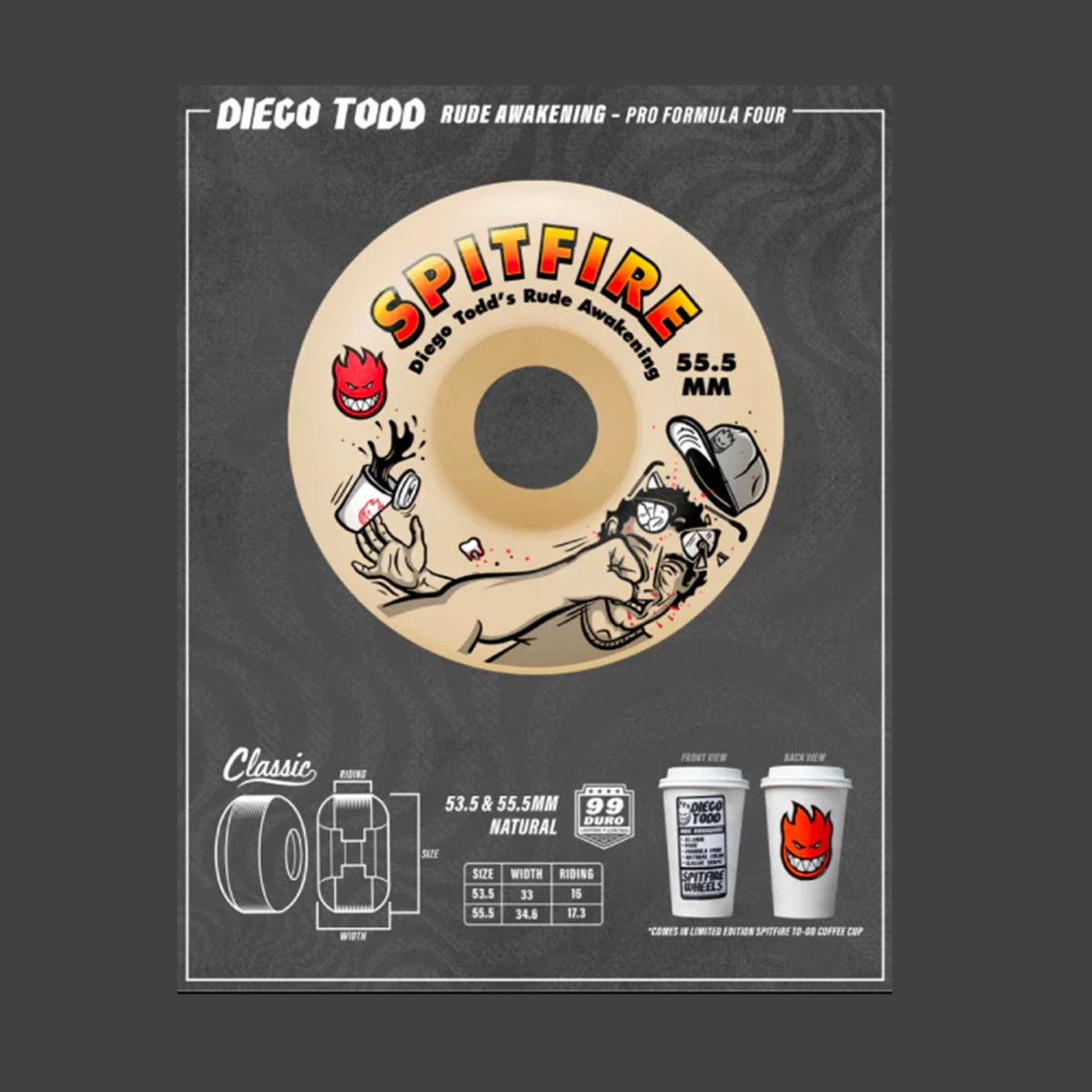 Spitfire | Formula 4 Diego Todd Rude Awakening Classic | 55.5mm 99DU
