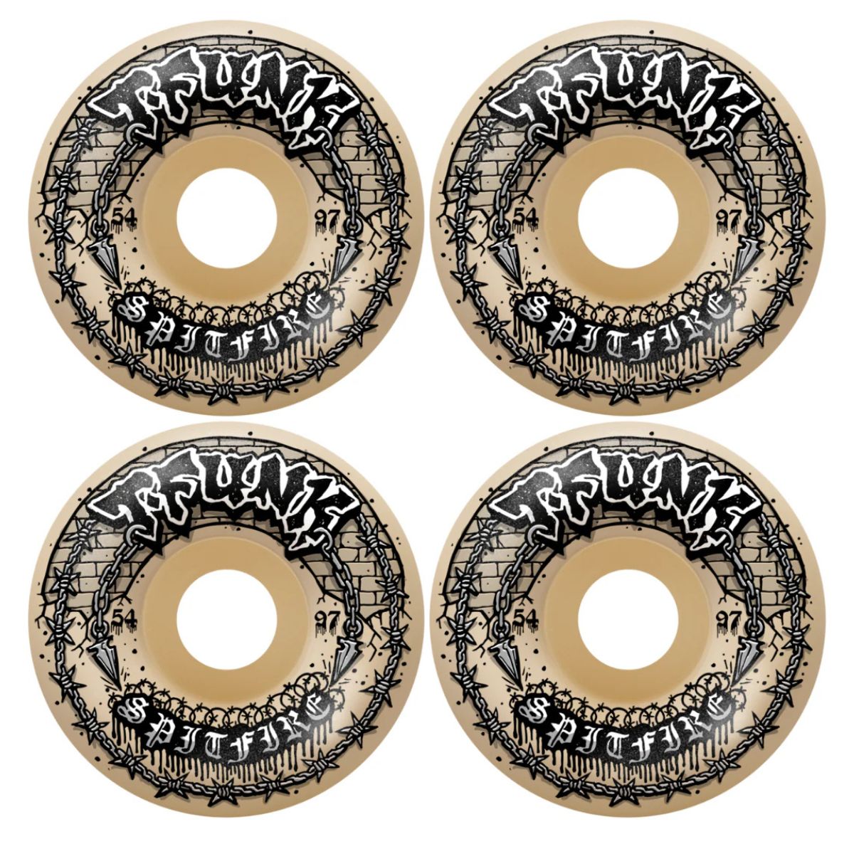 Spitfire Formula Four Radial Full T Funk Raw  97D 54mm Set