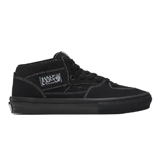 Vans Skate Half Cab Shoes in Web Dark Grey and Black side
