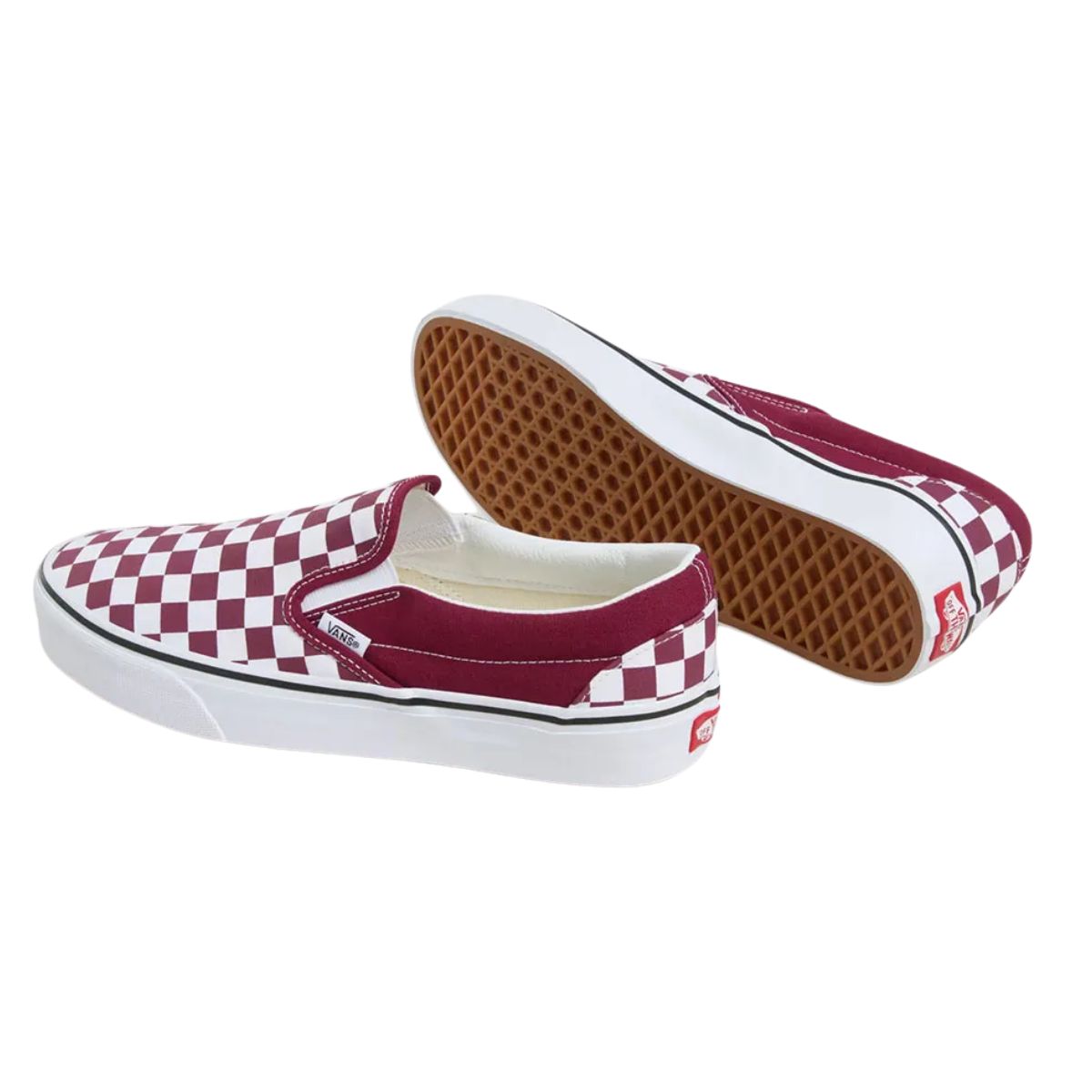 Vans | Classic Slip-On | Tri-Tone Check- Red – 608 Skateshop