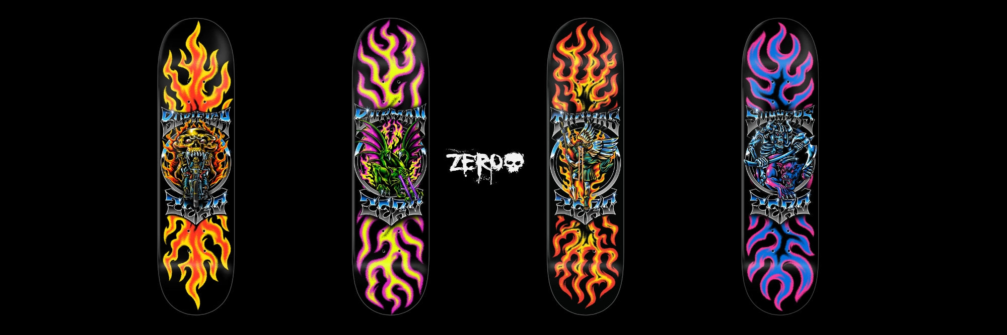 Banner for Zero Skateboards Chrome series of decks