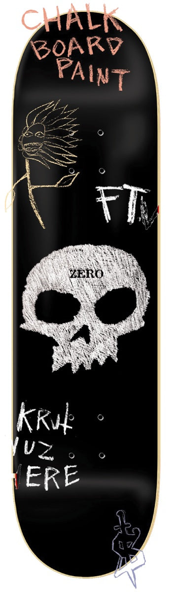 Zero Single Chalk Board Skull 8.25"