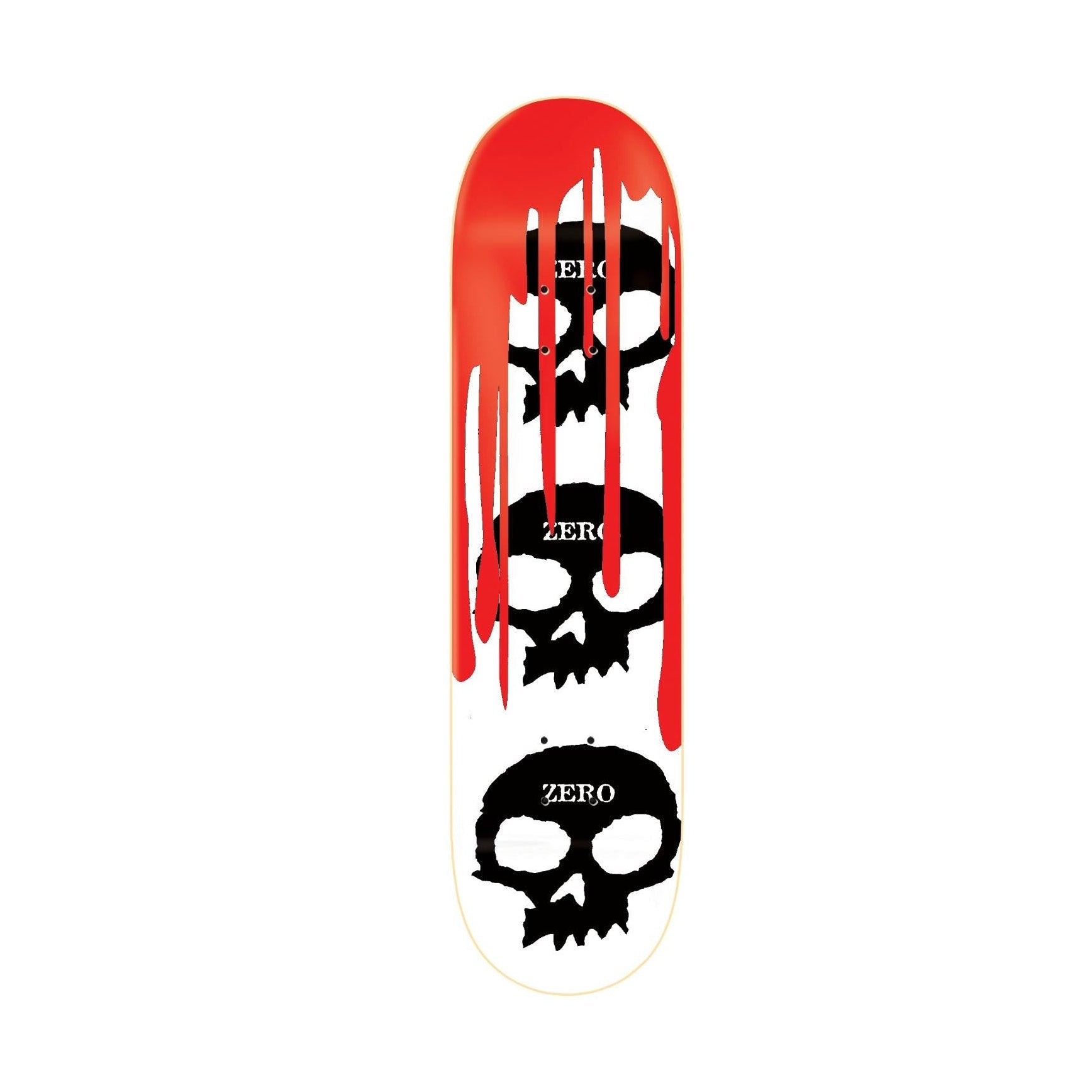 Zero Skateboards 3 Skull Blood White Black Red 8.5"
