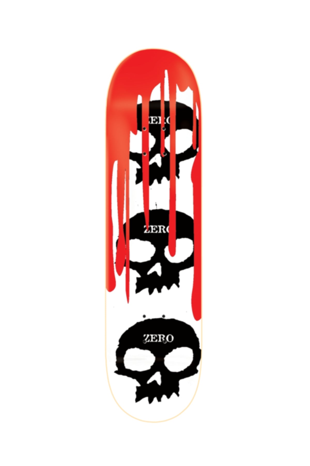 Zero Skateboards | 3 Skull Blood Deck | White Black Red | 8.125