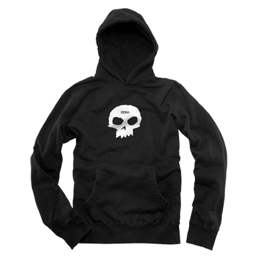 Zero Single Skull Hoodie Black White