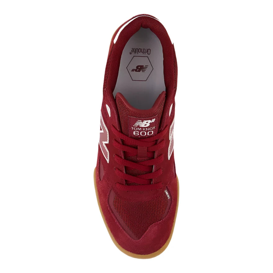  600 Tom Knox Skate Shoes - Burgundy With White top