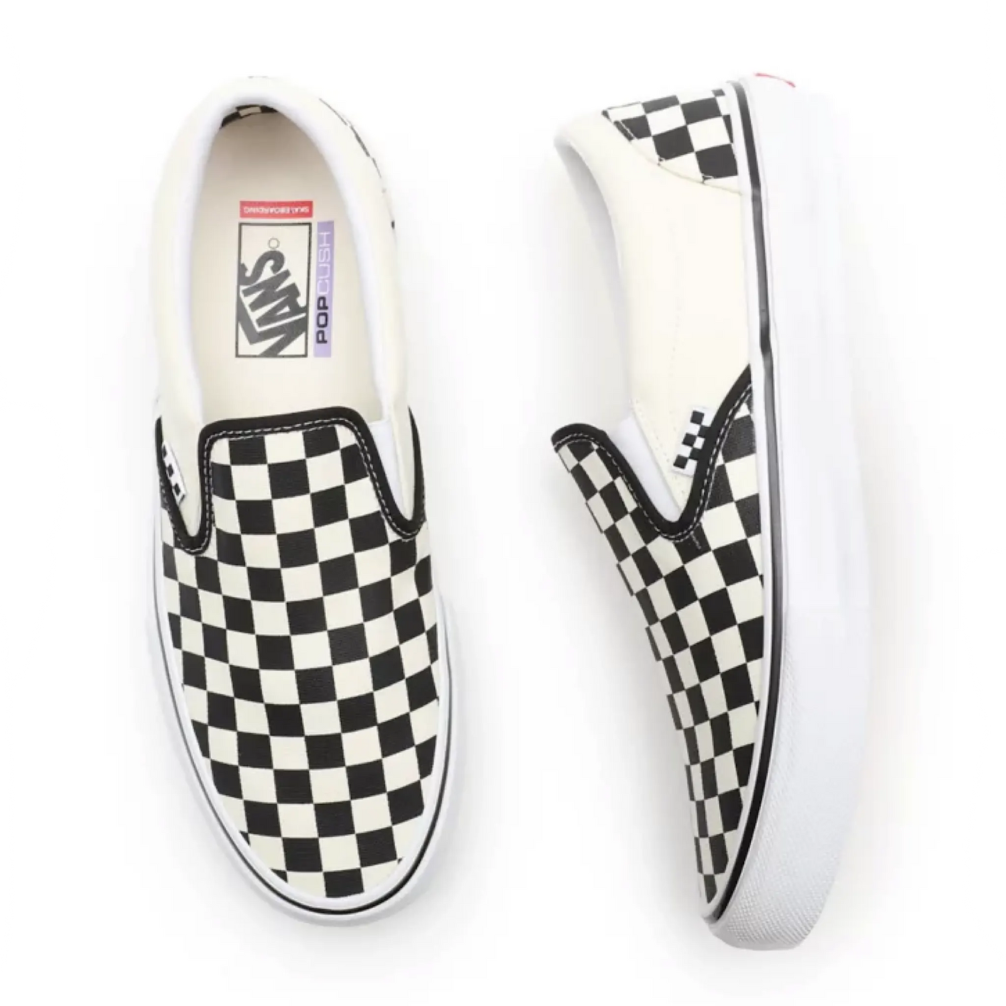 Vans Skate Slip-On Skate Shoes - Checkerboard Black/White