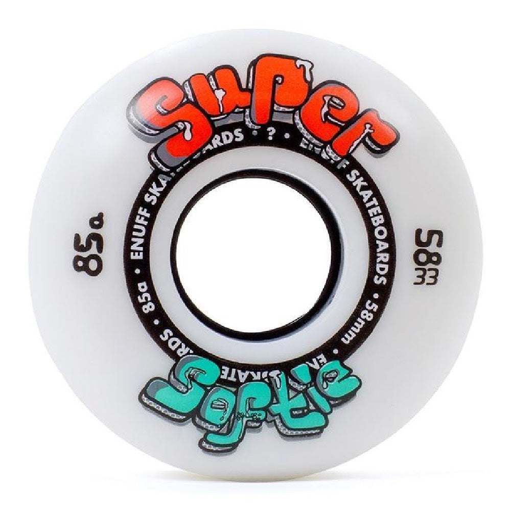 Enuff Skateboards Super Softie Skateboard Wheels 85a White 58mm